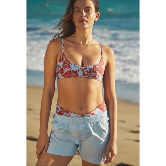 NEW Anthropologie LSPACE Going Tropical High Tide V-Neck Bralette Bikini X-Small - Picture 1 of 3